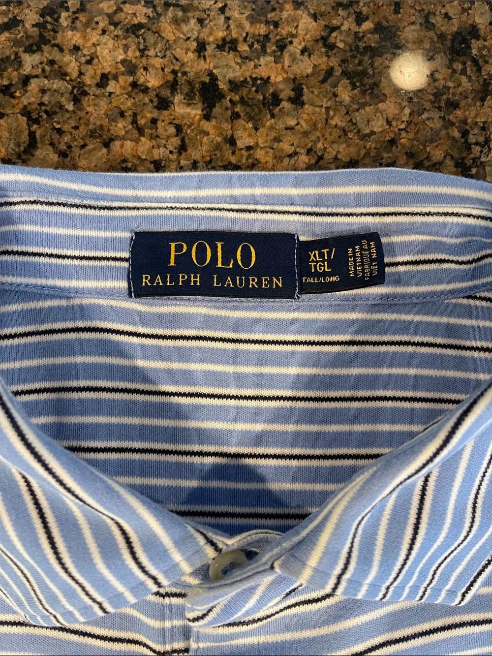 Polo by Ralph Lauren Light Blue, White & Navy Striped Polo Shirt